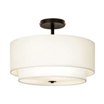 16" Dual Drum 3-LIGHT Semi Flush Mount Ceiling Light, White Classic Fabric Li.... Fixed Price $123.45.