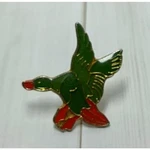 Vintage Flying Green & Orange Duck Pin Hat, Lapel, Lanyard, Jacket Backpack. Fixed Price $8.00.