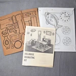 Vintage Tri-chem Wooden Wonders Brown Dollhouse Living Room Set Kit Usa 8104-35. Fixed Price $21.99.