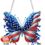 Mogtaa Independence Day Diamond Art Hanging Pendant Kit, Patriotic Suncatcher. Fixed Price $20.00.