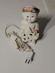 Vintage Ceramic Angel Night Light Figurine Floral Crown, Star Cutouts, Works. Fixed Price $16.99.
