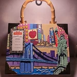Unique Beaded Cigar Box Purse New York Skyline, Statue Of Liberty, Big Apple. Fixed Price $36.24.