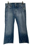 7 For All Mankind "a" Pocket Paint Splattered Bootcut Jeans Size 31. Fixed Price $15.00.