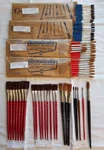 Rare Vtg Grumbacher Assorted Artist Red Sable Paint Brushes Most New 22 Sets. Fixed Price $45.00.