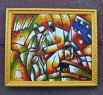 Abstract Musician Saxophone 24" Hand Oil Painting Decoration Art Gift 464. Fixed Price $68.00.