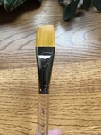Winsor & Newton Series 995 Flat Wash Brush - Golden Taklon, Short Handle, 3/4". Fixed Price $17.50.