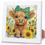 Cute Cow Diamond Art Painting Kit For Kids With Frame 5D Diy Wall Decor Gift. Fixed Price $18.99.