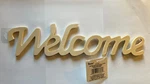 Unfinished Welcome Wood Script Cutout 12.25 X 2.75 Darice Diy Art Craft Sign. Fixed Price $10.50.