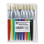 10 Pcs 7.5 Inch Flat Tip Paint Brushes Short Stubby Plastic Handle Hog Bristle. Fixed Price $22.00.