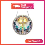 Meiyuda Cross Diamond Painting Pendant Kits, Diy Round Art Window. Fixed Price $13.52.
