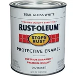 Rust-oleum Stops 7797502 Enamel Paint, Oil, Semi-gloss, White, 1 Qt, Can,. Fixed Price $33.88.