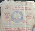 Artex Embroidery Paint Set Scarlet Blue Green Yellow Rust Wash-fast Party Tubes. Fixed Price $50.00.
