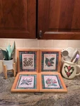 Art Prints (4) Herb Spices Kitchen Plaid Green Beveled Wood Frames. Fixed Price $22.48.