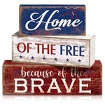 Moucuny 4 Pcs Patriotic Table Decorations Independence Day Wooden Brave. Fixed Price $14.46.