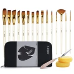 Artify 15-PIECE Acrylic Paint Brush Set With Stand Carrying Case, L, White. Fixed Price $30.94.