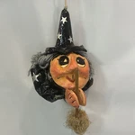 Halloween Paper Mache Naughty Flying Witches Bare Bum Magical Stars Decor Prim. Fixed Price $16.95.