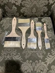 Colorations Large Area Paint Brushes Set Of 5 Nylon Wood Handles. Fixed Price $25.00.