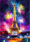 Heibago Eiffel Tower Diamond Art Kits For Adults, 5D Full Drill Round City. Fixed Price $9.94.