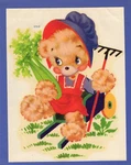 Vintage Meyercord Decal 870-B Girl Teddy Bear Wheelbarrow Gardening Celery. Fixed Price $11.99.