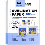 Printers Jack Sublimation Paper - Heat Transfer 100 Sheets 8.3". Fixed Price $23.89.