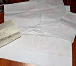 Tri-chem Liquid Stamped Dogwood Pattern 7005-6 Pillow Cases & 4 Scarfs.. Fixed Price $10.50.