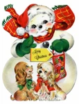 Vintage Image Retro Christmas Snowman And Pups Dogs Waterslide Decals CHR239. Fixed Price $13.99.