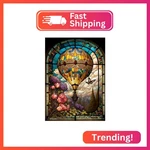 Hkejoi Hot Air Balloon Diamond Painting Kits For Adults,stained Glass Ar. Fixed Price $8.65.