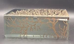 Gold & Glass Decorative Box With Glittered Tree Design By Nicole Miller. Fixed Price $40.00.