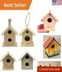 4-INCH Tall Mini Birdhouse Set Unfinished Wood For Painting & Decorating Fun. Fixed Price $24.99.