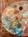 Unique Large Vintage Artist Palette Wood Painter Wall Decor Ooak!colorful. Fixed Price $65.00.
