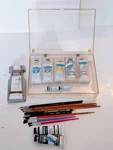 Vtg Oil Paint By Grumbacher,shiva, Etc. W/brushes Lot Kit Set. Unused.. Fixed Price $75.00.