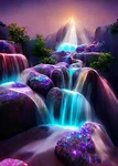 5D Diamond Painting Kits For Adults, Moonlight Waterfall. Fixed Price $11.94.