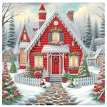 Antor Diamond Art Painting Kits For Adults, 12X12 Inches, Christmas House. Fixed Price $6.82.