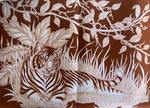 Vintage Tri Chem Picture To Paint Felt Usa Poster - Velvet Bengal Tiger #2967. Fixed Price $35.00.