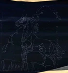 Vintage Tri Chem #0864 Silhouette Horse On Velveteen Diy Paint, Unfinished. Fixed Price $25.00.