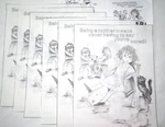 Lot Of 6 Tri Chem Poster Sampler Motto 9"X12" Picture Paint Being Mother 2474. Fixed Price $9.50.