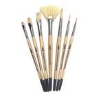 Zem Brush Interlocked White Hog Bristle Artist Set Rounds 246 And Flats. Fixed Price $35.83.