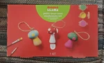 Mondo Llama Kit (6 Acrylic Paints, 3 Wooden Mushrooms & 2 Brushes). Fixed Price $12.00.