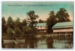 C1940S Hotel And Pavilion Tri Lake Resort Columbia City Indiana Tree Postcard. Fixed Price $14.98.