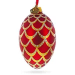 Red & Gold Glass Pine Cone Christmas Ornament New Bestpysanky Made Ukraine. Fixed Price $16.98.