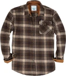 Men's Brushed Flannel 100% Cotton Plaid Checkered Shirt With Corduroy Contrast. Fixed Price $63.89.