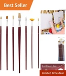 Versatile 12-PIECE Nylon & Bristle Long Paint Brush Set With Red Handles. Fixed Price $8.54.