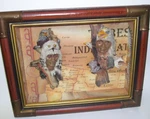 3-D Shadow Box Native American Wall Hanging With Map Display Background. Fixed Price $295.00.