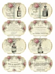 Vintage Image Victorian Grunge French Perfume Labels Waterslide Decals LAB429. Fixed Price $13.99.