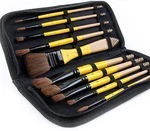 Artify 10 Pieces Paint Brush Set, Intermediate Series, Yellow - Horse Hair. Fixed Price $21.91.