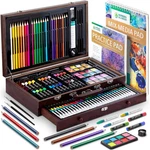 144-PIECE Art Set In Wooden Box With Drawer For Adults, Teens, Kids. Fixed Price $77.99.