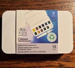 Winsor & Newton Cotman Water Colour Paints Brush Pocket Set - 12 Half Pans. Fixed Price $10.46.