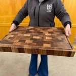 Solid Wood End Grain Walnut Cutting Board, Thick Charcuterie Chopping Block. Fixed Price $136.50.