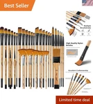 33 Pcs Set, Artist Brushes For Acrylic Painting, Oil, Water.... Fixed Price $55.39.
