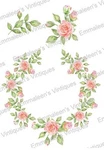 Handpainted Soft Pink Roses Wreath Corners Buds Shabby Waterslide Decals FL395. Fixed Price $13.99.